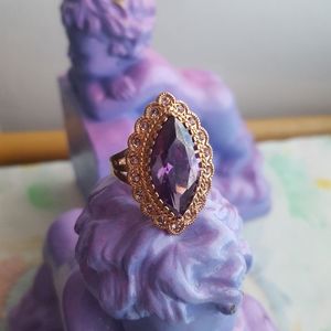 👑Powerful in Purple Rose Gold Amethyst Seta Ring